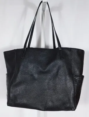 MERONA Black Reptile Embossed Faux Leather Tote Bag • $19.99