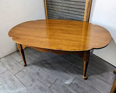 Vintage Ethan Allen Queen Anne Country Clover Top Maple Wood Coffee Table • $360