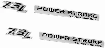 2 Sets 7.3L Powerstroke Emblem 3D Side Fender Power Stroke Turbo Badge Chrome • $34.79