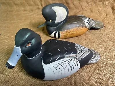 Pair Of Duck Decoys Canvasback & Merganser Ducks LA Carver DJ Alleman Jr. • $275