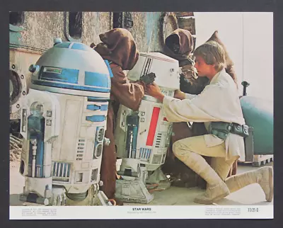 Rare Original Star Wars Movie Lobby Poster/Card 1977  Luke/R5-D4 Droid/ R2-D2. • $199.95