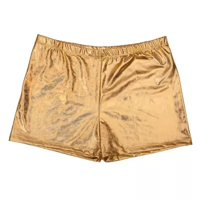 Mens Holographic Metallic Shorts Hotpants Tshirts Gold Silver Gay Pride Outfit • £12.95