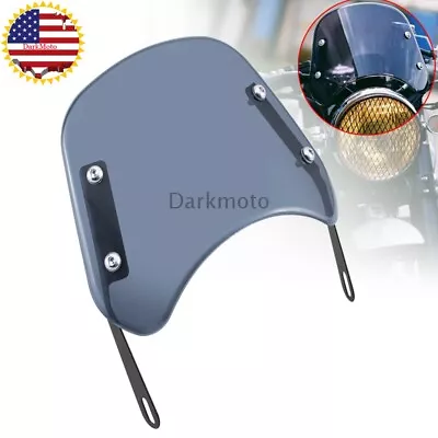 Smoke Universal Motorcycle 5-7'' Round Headlight Fairing Windshield Windscreen • $22.59