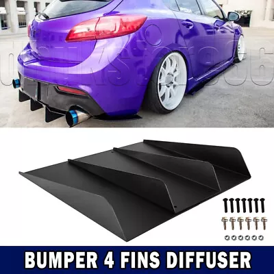 For Mazda MazdaSpeed3 2003-2022 Rear Diffuser 4 Fins Bumper Splitter Spoiler Lip • $49.95