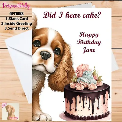 Personalised Cocker Spaniel Card Birthday Dog Staffordshire Farm Gundog Brown • £2.82