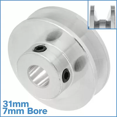 Aluminium Alloy 31mm V Groove Track Wheel 7mm Fixed Bore Diameter Motor Shaft • £13.58