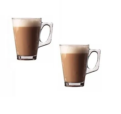 £4.99 • Buy Latte Glasses 240ml For Hot Tea Cappuccino Glass Tassimo Costa Coffee Cups Mugs 