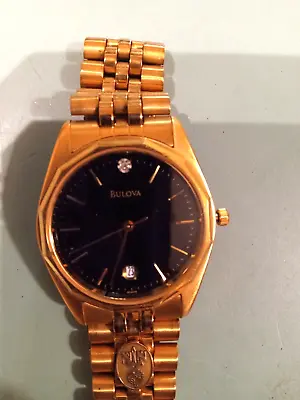 Men's Vintage Bulova Gold Watch 1998 Diamond Accent • $59.99