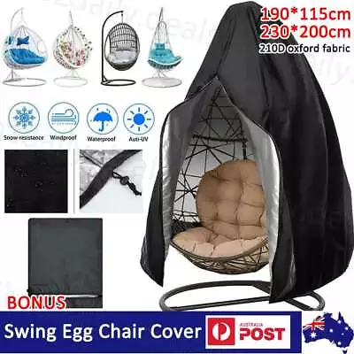 Hanging Swing Egg Chair Cover Furniture Garden Rattan Outdoor Rain Waterproof AU • $18.75