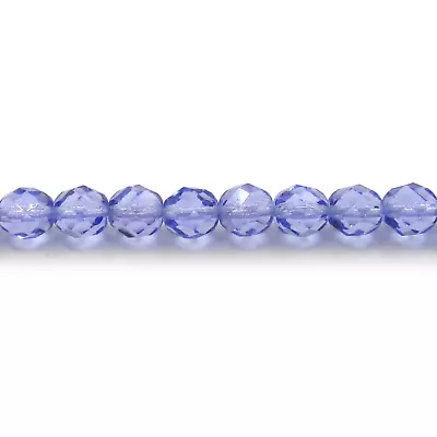 Alexandrite Transparent - 25 8mm Round Czech Glass Faceted Fire Polish Beads • $5.25