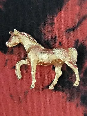 Vintage Napier Trotting Horse Brooch Pin Goldtone 1 3/4  Long • $17