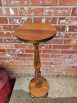 Vintage Cherry Plant Stand Fern Stand Table Carved Wood Pedestal Footed 35.25  • $249.99