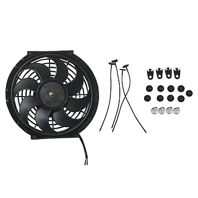 10  Inch UNIVERSAL SLIM FAN PUSH PULL ELECTRIC RADIATOR COOLING 12V 80W 2400 RPM • $10.11