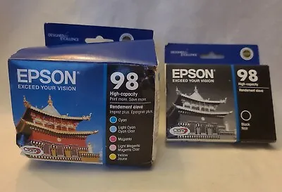 $58.99 • Buy EPSON 98 Color Ink Cartridges High Capacity Printer EXP 7/2015  Sealed (AA1)