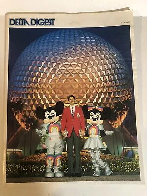 Vintage 1987 Delta Digest Magazine Epcot Disney Mickey Mouse • $11.69