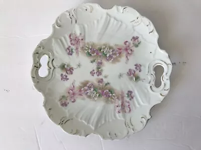 Vintage Open Handled Floral Dessert Plate  • $6