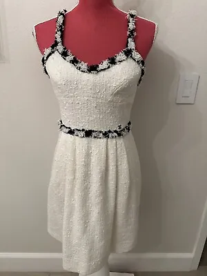 Chanel Iconic Tweed Black White Vintage Mini Dress 07p Size 34 Rare Runway • $1288