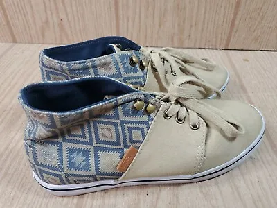 Vans Aztec Tribal Print Canvas Shoes Mid Top Ankle High TB4R - Women's Size 6 • $20