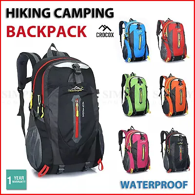 $23.89 • Buy Hiking Backpack Bag Camping Water Resistant Outdoor Travel Luggage Rucksack Spor