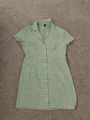 Pretty Gingham Dress Home And Away Style. Size Small 16. Mint Green Check • £9