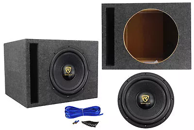 Rockville W12K9D2 V3 12  4000 Watt Car Audio Subwoofer + Vented Sub Box Enclosur • $214.90