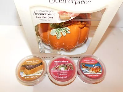 Yankee Candle Scenterpiece Electric Easy Meltcup Warmer Pumpkin 3 Melt Cups 6/39 • £43.78