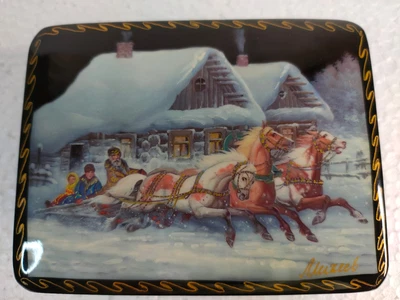 £16 • Buy Russian Fedoskino Decorated Lacquer Box, Signed Miheev 