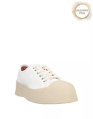 RRP €565 MARNI Canvas Sneakers US10 UK10 EU43 Logo Flatform Lace-Up Low Top • £0.06