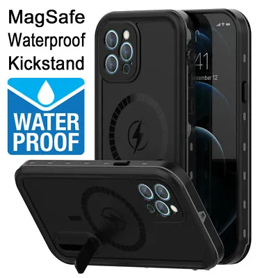 $16.99 • Buy IPhone 12 Mini Pro Max Waterproof Case Cover With Magnetic Circle & Kickstand