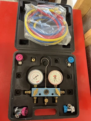 $75 • Buy Mac Tools A/C Refrigeration Kit Dual Manifold Gauge Valve Set W/hoses