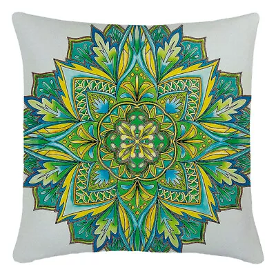 Mandala Flowers Square Accent Pillow Case Medallion Paisley Hippie Cushion Cover • £4.03