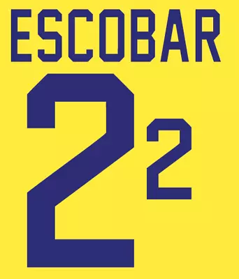 Colombia Escobar Nameset 1994 Shirt Soccer Number Letter Heat Print Football • £13