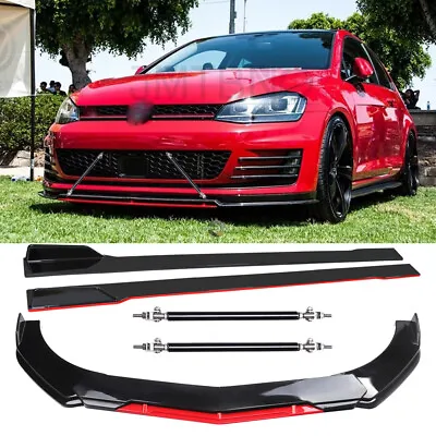 For VW Golf MK7 GTI Front Bumper Lip Spoiler Splitter + Side Skirts + Strut Rods • $169.65