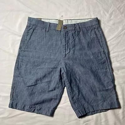 NWT J Crew Linen Cotton Blend Blue Club Shorts Men’s Size 32 Waist • $30