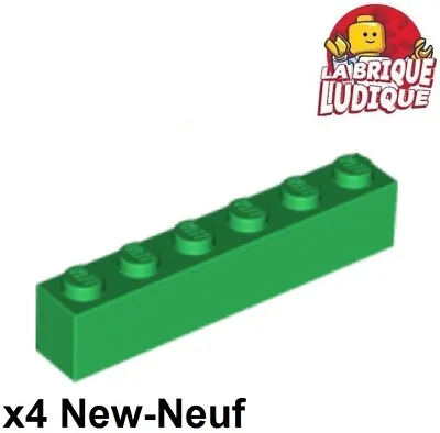 LEGO 4x Brick 1x6 6x1 Green/Green 3009 New • $3.74