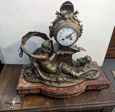 L & F Moreau French Victorian Mantle Clock • $900