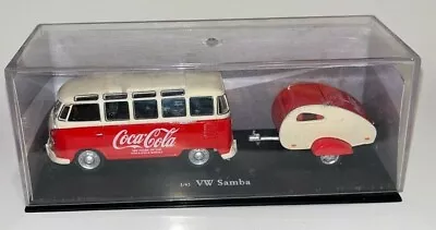 VW / VOLKSWAGEN SAMBA BUS & CAMPER TRAILER (1/43 Diecast) • $22.99