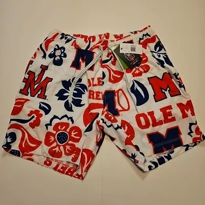 NWT Ole Miss Rebels Wes & Willy Vault Tech Swimming Trunks White XL New W/Tags • $78.82