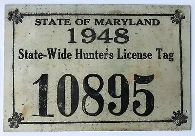 1948 Maryland Resident Hunting License #10895 State Wide PGC PA Game Commission • $99.99