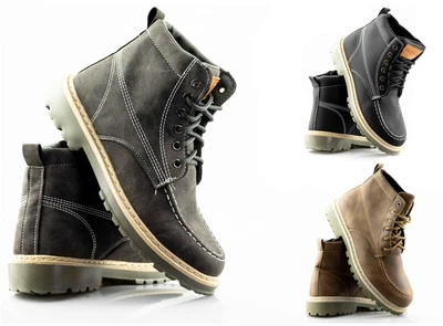 £24.95 • Buy Mens Casual Smart Ankle Walking Lightweight Hiking Army Combat Boots Shoes Size