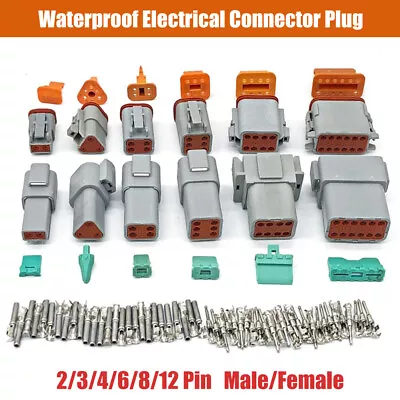 DT06/04 2/3/4/6/8/12 Pin Way Sealed Waterproof Electrical Connector Plug New • $12.89