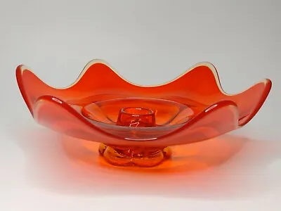 Viking Art Glass Epic Six Pedal Persimmon Candle Holder • $12.99