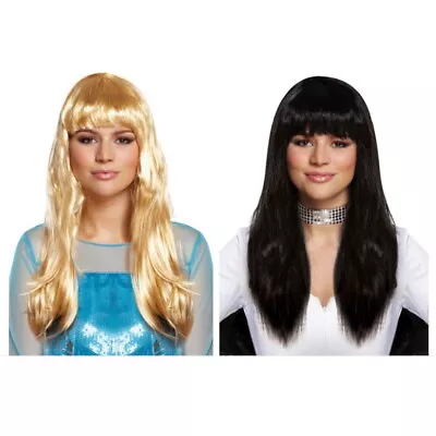 Long Hair Wig Blonde Or Black Hallowen Witch Costume Katy Perry Abba Fancy Dress • £7.99