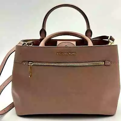 Michael Kors Hailee Large Saffiano Satchel Leather Bab  Rose • $69