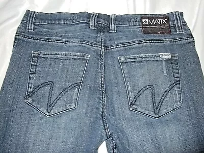 Matix Mens Jeans  Miner Straight Leg Med Wash Distressed Button Fly 33 X 31 • $29.80