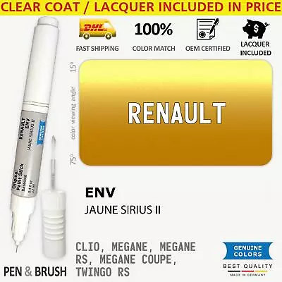 ENV Touch Up Paint For Renault Silver CLIO MEGANE RS COUPE TWINGO SPORT JAUNE SI • $14.99
