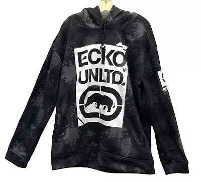 Vintage Ecco UNLTD Rhino Black Camo Hoodie Mens/WomensSize X-Large • $22.45