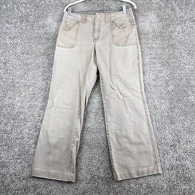 Sigrid Olsen Modernist Bootcut Leg Chino Pants Women's 6 Tan Mid Rise Flat Front • $11.37