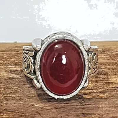 Red Garnet Designer Ring Handmade Solid 925 Silver Men's Gift Ring All Size S80 • $13.86