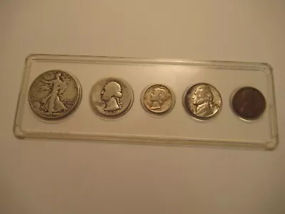 1942 US Mint Year Set 5 Coins-4 Silver Acrylic Holder • $15